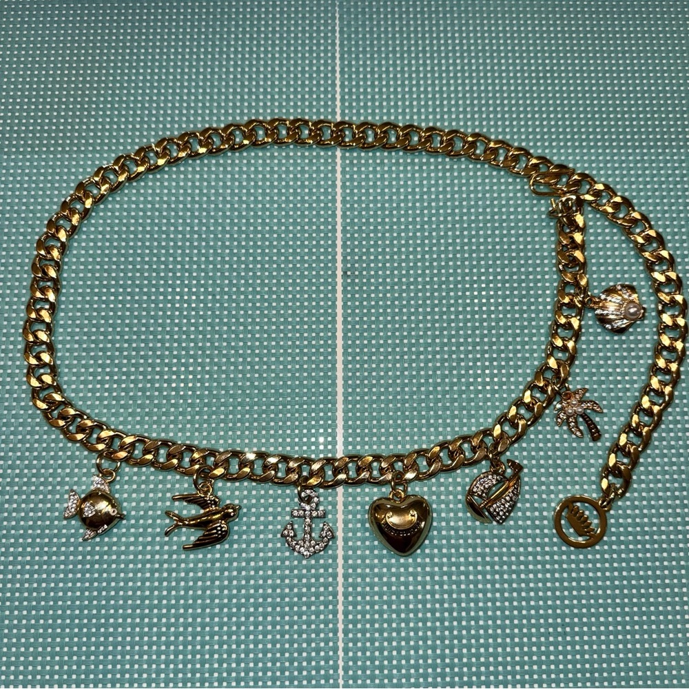Authentic Juicy couture Vintage thick chain belt with rhinestones